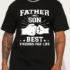 Father-Son Friendship Word Print American Trendy Brand Design Graffiti Letter Print T-Shirt
