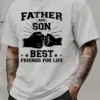 Father-Son Friendship Word Print American Trendy Brand Design Graffiti Letter Print T-Shirt