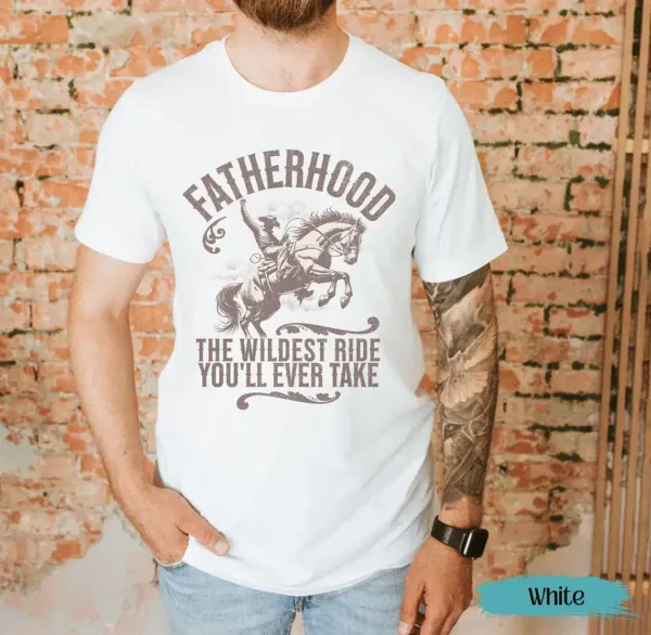 Fatherhood Shirt, Dad Cowboy Tee, Wild Ride, Western, Vintage Dad Tee, Retro Statement Shirt, Father's Day Gift, Gift for Dad