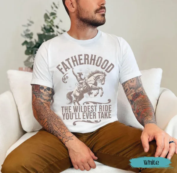 Fatherhood-Shirt-Dad-Cowboy-2.jpg Fatherhood Front And Back Shirt, Surviving Fatherhood One Beer At A Time, Funny Father Tee, Drinking Husband, Fathers Day Gift, Gift for Dad