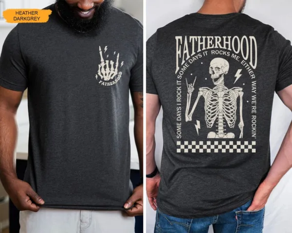 Fatherhood-Shirt-Dad-Shirt-3.jpg Funny Skeleton Dad Shirt – Retro Rocker Father’s Day Gift Tee, Cool Dad Tee, Fatherhood Shirt for Him