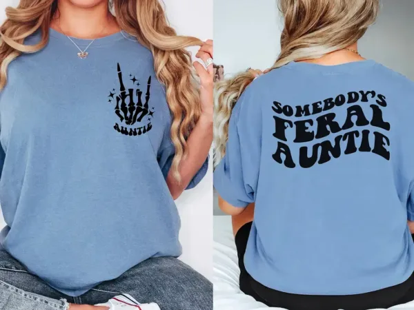 Feral-Aunt-Shirt-4.webp Feral Aunt T-Shirt, Trendy Women's Shirts, Moss tshirt, With Sayings, Gift For New Aunt Reveal