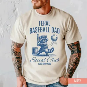 Feral-Baseball-Dad-Shirt-4.webp Feral Baseball Dad Shirt ? Loud and Proud Sports Dad Tee ? Funny Baseball Gift