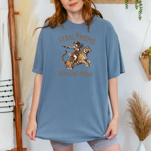 Feral-Moms-Social-Club-3-1.jpg Feral Moms Social Club, Vintage Graphic Tee, Somebody's Feral Wife T-Shirt, The Best Idea for Mother's Day Gift