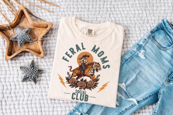 Feral Moms Social Club, Vintage Graphic Tee, Somebody's Feral Wife T-Shirt, The Best Idea for Mother's Day Gift