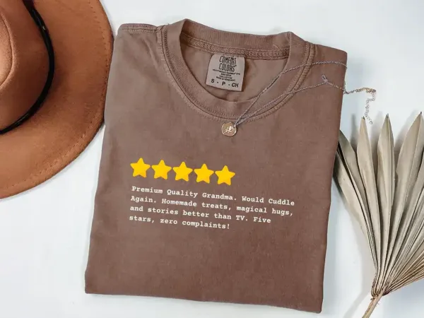 Five Star Grandma T-Shirt, Funny Grandma, Mother's Day Funny Gift for Grandma, Grandma Birthday Gifts from Grandchildren