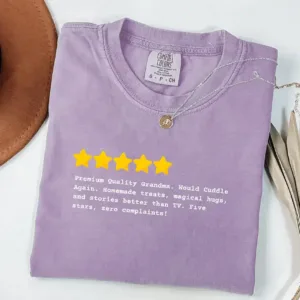 Five Star Grandma T-Shirt, Funny Grandma, Mother's Day Funny Gift for Grandma, Grandma Birthday Gifts from Grandchildren