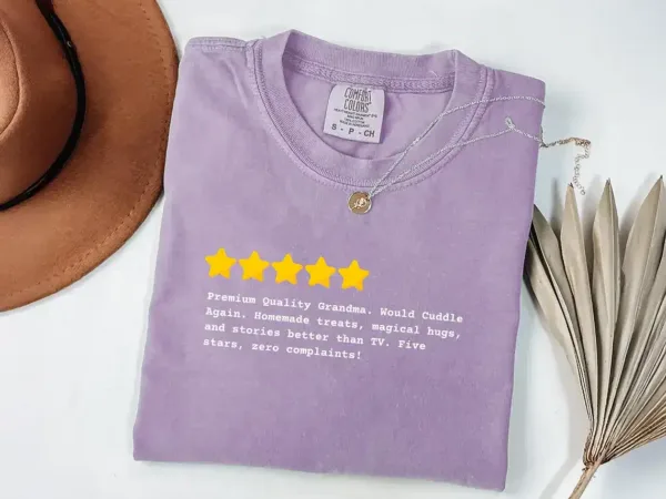 Five Star Grandma T-Shirt, Funny Grandma, Mother's Day Funny Gift for Grandma, Grandma Birthday Gifts from Grandchildren