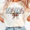 Floral Mama Coquette Bow, Retro Groovy Mama Design, Mother's Day Gift