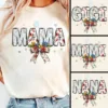 Floral Mama Coquette Bow, Retro Groovy Mama Design, Mother's Day Gift