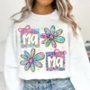 Preppy Mama with Flowers, Coquette Aesthetic, Mother's Day Shirt Design