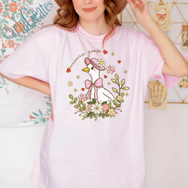 Floral Mama Goose Shirt, Duck Mama, Happy Mother's Day, The Best Gift for Mom