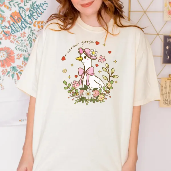 Floral Mama Goose Shirt, Duck Mama, Happy Mother's Day, The Best Gift for Mom