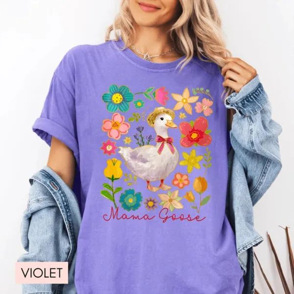 Floral Mama Goose Shirt, Duck Mama, Happy Mother's Day, The Best Gift for Mom, Mama