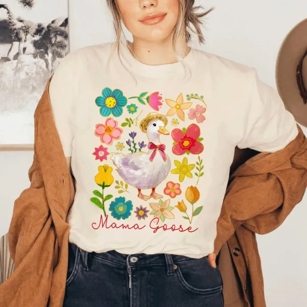 Floral Mama Goose Shirt, Duck Mama, Happy Mother's Day, The Best Gift for Mom, Mama