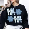 Floral Mama/ Mimi/NaNa/Gigi/ Aunt, Retro Coquette Bow - Preppy Flower Design for Mother's Day