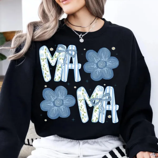 Floral Mama/ Mimi/NaNa/Gigi/ Aunt, Retro Coquette Bow - Preppy Flower Design for Mother's Day