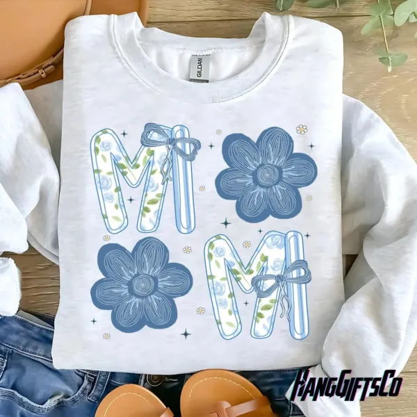 Floral Mama/ Mimi/NaNa/Gigi/ Aunt, Retro Coquette Bow - Preppy Flower Design for Mother's Day