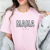 Floral Mama Shirt, Mothers Day T-shirt, New Mama Tee, Doodle Letters Mama, Personalized Mum T shirt