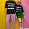 Funny-Couple-Matching-T-Shirts-1.webp Funny Couple Matching T-Shirts - I'm With Stupid Couples Tees Set of 2 - Cute Cotton Shirts for Couples