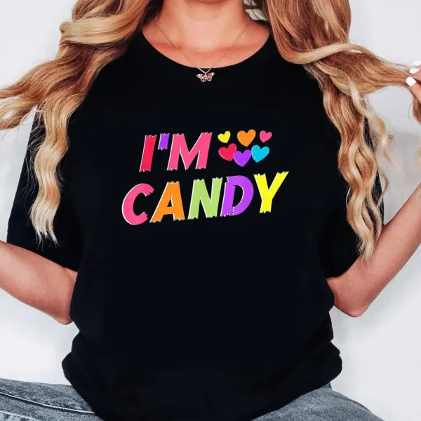 Couple Matching T-Shirt With I Candy and I To Eat Candy Print Design, The Best Family Matching Gift