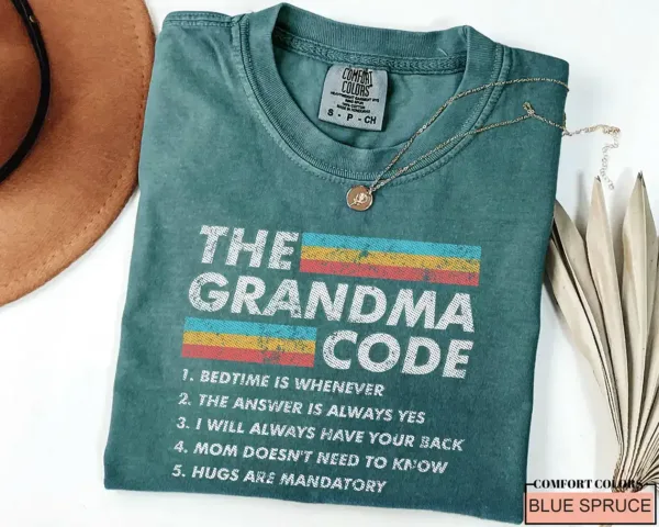 Funny Grandma T-Shirt, The Grandma Code, Sarcastic Best Grandma Shirt, Grandma Birthday Gift, Mother Day Shirt Gift from Grandkids