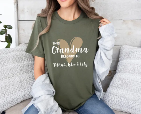 Grandma-Belongs-To-Shirt-Personalised-Grandma-T-Shirt-Custom-Grandkids-Tshirt-Mothers-Day-Gift-3.webp Grandma Shirt, Personalized Shirt, Mum T Shirt, Custom Grandma Tee, Heart T-shirt, New Grandma Gift