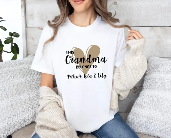 Grandma-Belongs-To-Shirt-Personalised-Grandma-T-Shirt-Custom-Grandkids-Tshirt-Mothers-Day-Gift-4.webp Grandma Shirt, Personalized Shirt, Mum T Shirt, Custom Grandma Tee, Heart T-shirt, New Grandma Gift
