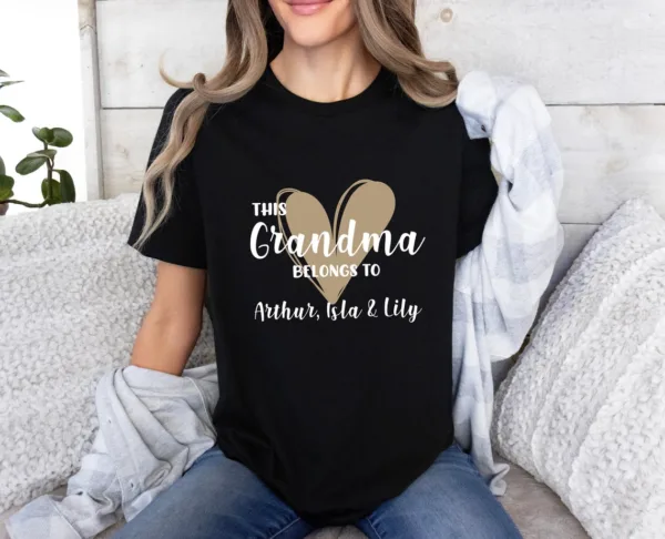 Grandma-Belongs-To-Shirt-Personalised-Grandma-T-Shirt-Custom-Grandkids-Tshirt-Mothers-Day-Gift.webp Grandma Shirt, Personalized Shirt, Mum T Shirt, Custom Grandma Tee, Heart T-shirt, New Grandma Gift