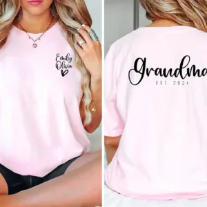 Grandma-Est-Date-T-Shirt-2.webp Grandma Est Date T-Shirt, Personalized Grandma T-shirt, Cool Grandma Shirt, Mother's Day Gift, Custom Grandma Shirt, Gift for Grandma