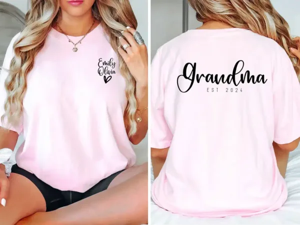 Grandma-Est-Date-T-Shirt-2.webp Grandma Est Date T-Shirt, Personalized Grandma T-shirt, Cool Grandma Shirt, Mother's Day Gift, Custom Grandma Shirt, Gift for Grandma