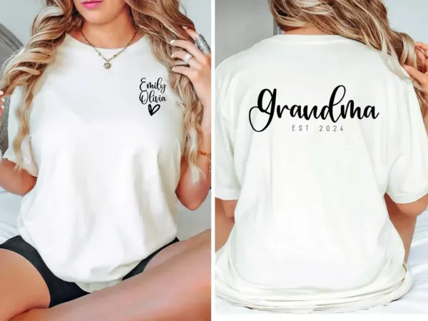 Grandma-Est-Date-T-Shirt-3.webp Grandma Est Date T-Shirt, Personalized Grandma T-shirt, Cool Grandma Shirt, Mother's Day Gift, Custom Grandma Shirt, Gift for Grandma