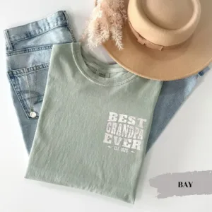Grandpa-EST-Shirt-1.webp Best Grandpa Ever T-Shirt, Custom Grandpa Est, Funny Granddad Shirt, Gift for Grandpa, Father's Day Gift