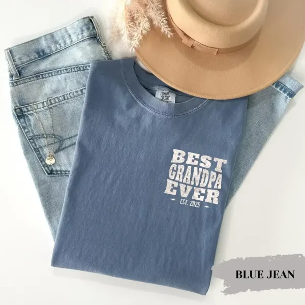 Grandpa-EST-Shirt-2.webp Best Grandpa Ever T-Shirt, Custom Grandpa Est, Funny Granddad Shirt, Gift for Grandpa, Father's Day Gift