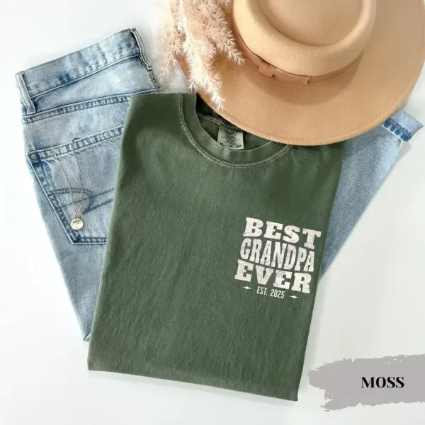 Grandpa-EST-Shirt-4.webp Best Grandpa Ever T-Shirt, Custom Grandpa Est, Funny Granddad Shirt, Gift for Grandpa, Father's Day Gift