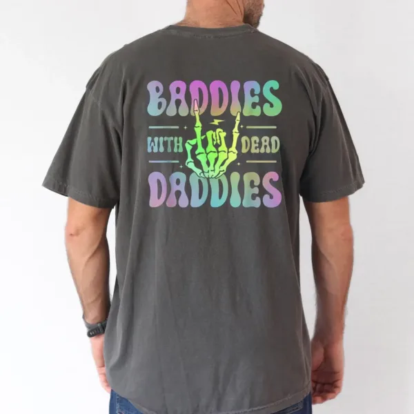 Groovy-Baddies-with-the-Dead-Daddies-Graphic-T-Shirt-Adult-Black-Small-Short-Sleeve-Cotton-Blend-Casual-Style-Machine-Washable-Casual-Wear-Trendy-Casual-Style-Stretchy-Fabric-3.webp Groovy Baddies with the Dead Daddies Graphic T-Shirt - The Best Father's Day Gift