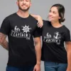 Her-Captain-His-Anchor-2.webp Couple Matching T-Shirt, Her Captain and His Anchor Print Design For Summer, Father's Day T-Shirt, The Best Family Matching Gift
