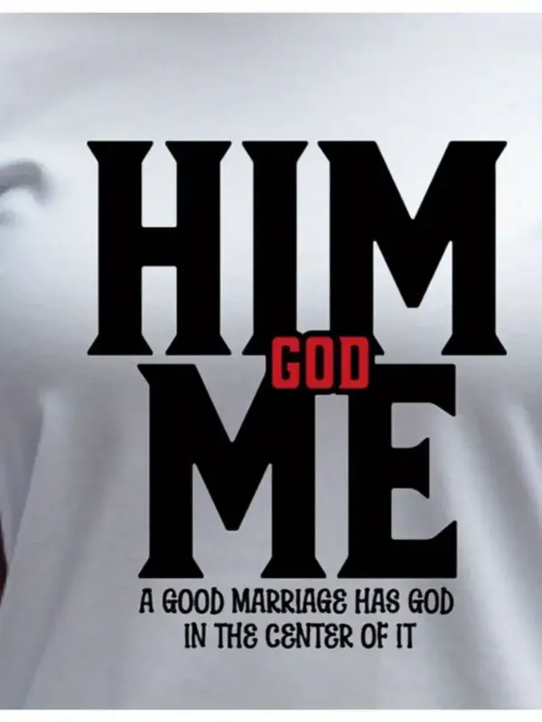 His-Hers-Matching-Couple-T-Shirts-3.webp Couple Matching T-Shirt, Her God Me and Him God Me Print Design For Summer, Father's Day T-Shirt, The Best Family Matching Gift