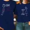 His-Hers-Matching-Couple-T-Shirts-7.webp His & Hers Matching Couple T-Shirts - Casual Red Graphic Tees with Oh Oh & Yep! Love Story Print, Summer Outfit for Men and Women