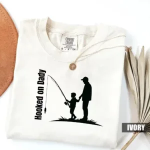 Hooked-on-Daddy-3.webp Hooked on Daddy, Dad Shirt, Best Dad T-Shirt, Fishing Lover Shirt, Dad Shirt Fishing, Fathers Day Gift