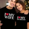 I-Love-My-Wife-2.webp I Love My Wife, I Love My Husband, Couple'S Letter Pattern T-Shirt, Newlywed Couple Gift, Matching Couple, Husband And Wife, Bride And Groom