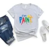 Couples Matching T-Shirt With I Love To Finger Paint and I'm Paint Print Design, The Best Family Matching Gift