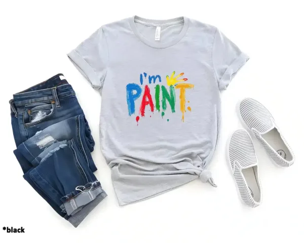 Couples Matching T-Shirt With I Love To Finger Paint and I'm Paint Print Design, The Best Family Matching Gift