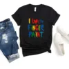Couples Matching T-Shirt With I Love To Finger Paint and I'm Paint Print Design, The Best Family Matching Gift