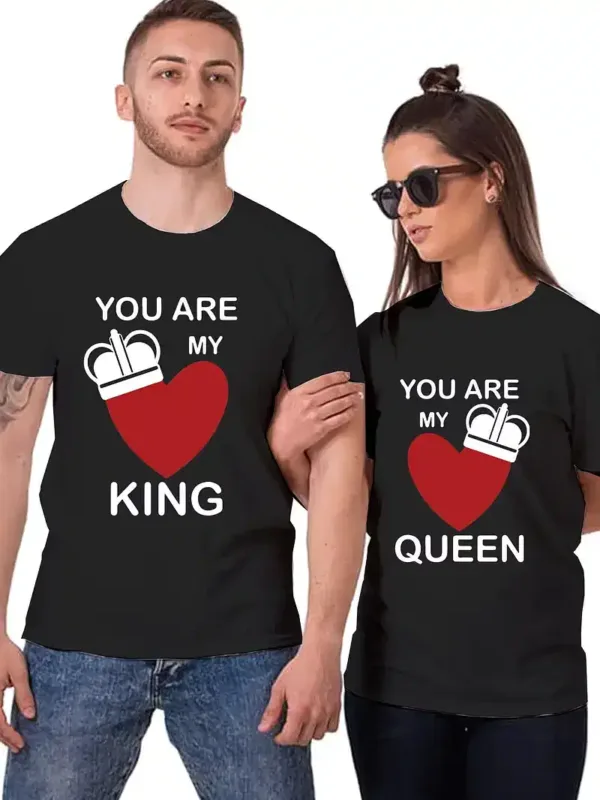 King-Queen-Couple-T-Shirts-1.webp You Are My King and You Are My Queen, Matching Couple, Husband And Wife, Bride And Groom