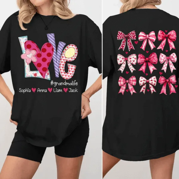 Love-Grandmalife-Valentine-Bow-Personalized-Sweatshirt-With-Design-On-Sleeve-Gift-For-Grandma-Mom-Wife-Custom-Sleeve-NH96-4-1.png Love Grandmalife Bow - Personalized T-Shirt - The Best Mother's Day Gift For Grandma, Mom, Wife
