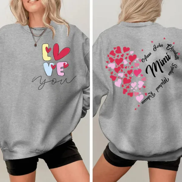 Love You Mimi With Grandkids - Personalized Sweatshirt -  The Best Mothers Day Gift