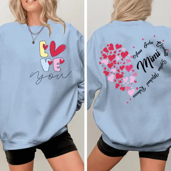 Love You Mimi With Grandkids - Personalized Sweatshirt -  The Best Mothers Day Gift