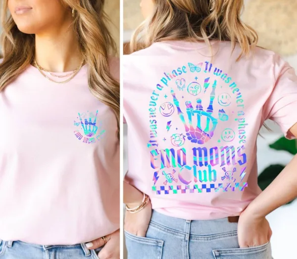 May include A Dark Blue T-Shirt With a Holographic Design T-Shirt, The Best Idea for Mother's Day Gift