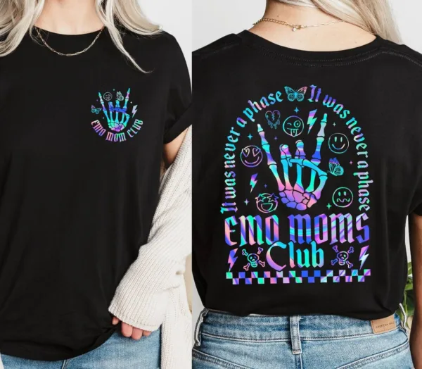May include A Dark Blue T-Shirt With a Holographic Design T-Shirt, The Best Idea for Mother's Day Gift
